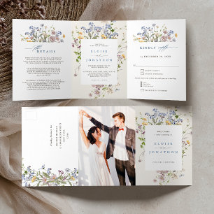 Colorful Spring Wildflower Wedding Invitation