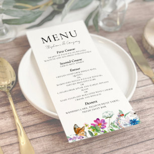 Colorful Spring Wildflower Wedding Menu