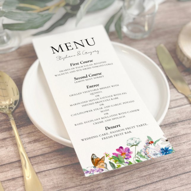 Colorful Spring Wildflower Wedding Menu (Creator Uploaded)