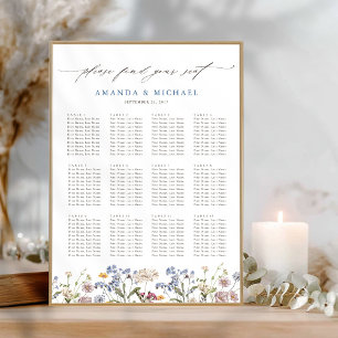 Colorful Spring Wildflower Wedding Seating Chart