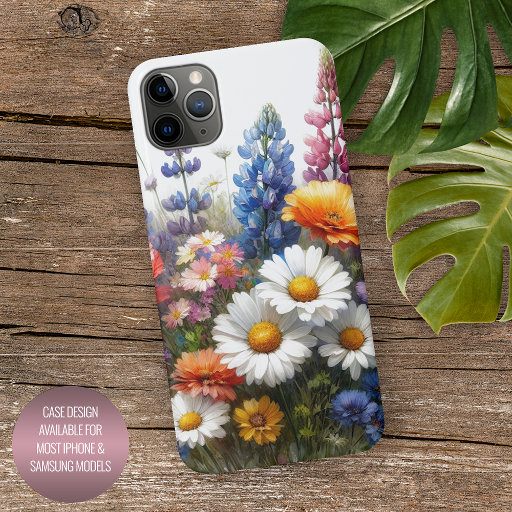Colorful Spring Wildflowers Floral Watercolor Art iPhone 11Pro Max Case