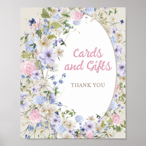 Colorful Spring Wildflowers Meadow Cards and Gifts Poster