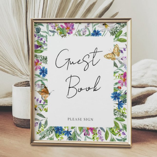 Colorful Spring Wildflowers Wedding Poster (Creator Uploaded)