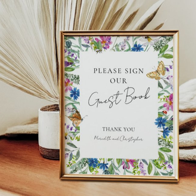 Colorful Spring Wildflowers Wedding Poster (Creator Uploaded)