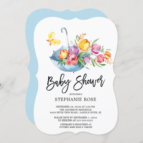 Colorful Springtime Tulip BabyShower Invitation