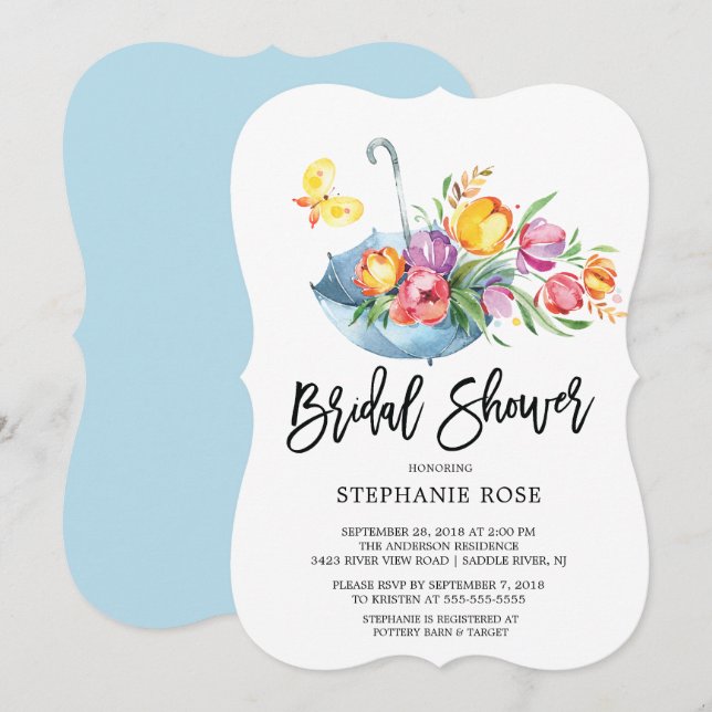Colorful Springtime Tulip Bridal Shower Invitation (Front/Back)