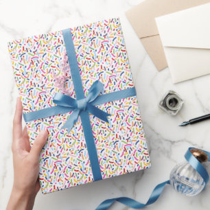 Colorful Sprinkle Confetti Birthday Pattern Wrapping Paper