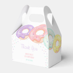 Colorful Sprinkle Donuts Kids Birthday Favor Boxes