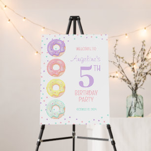 Colorful Sprinkle Donuts Kids Birthday Welcome Foam Board
