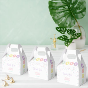 Colorful Sprinkle Sweet Donuts Kids Birthday Favor Boxes