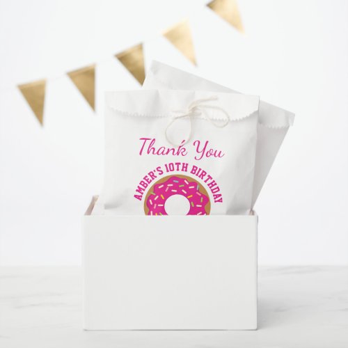 Colorful sprinkled donut Birthday party favor bags