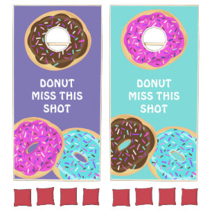 Colorful Sprinkled Donuts Illustration Cornhole Set