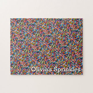 Colorful Sprinkles Add Any Name Challenging Jigsaw Puzzle