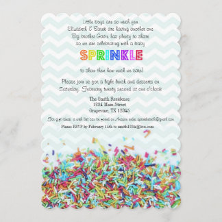 Colorful Sprinkles and Chevron Baby Invite
