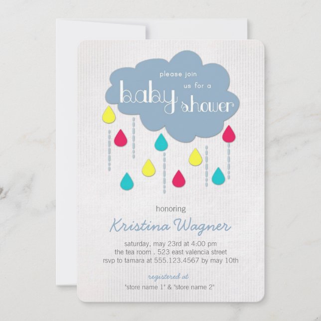 Colorful Sprinkles Baby Shower Invitation (Front)
