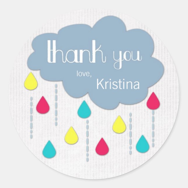 Colorful Sprinkles Baby Shower Thank You Stickers (Front)