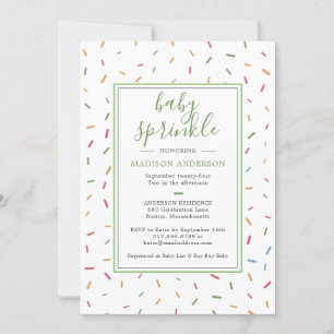 Colorful Sprinkles Baby Sprinkle Baby Shower Invitation
