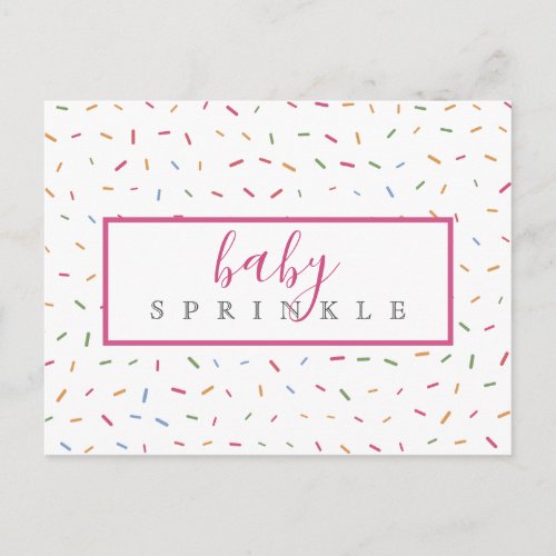 Colorful Sprinkles Baby Sprinkle Baby Shower Invitation Postcard