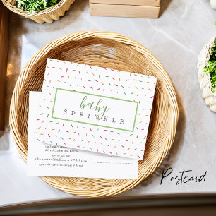Colorful Sprinkles Baby Sprinkle Baby Shower Invitation Postcard