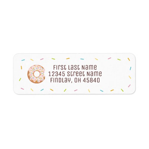 Colorful Sprinkles Donut Birthday Address Label