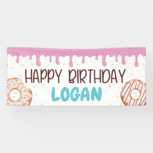 Colorful Sprinkles Donut Happy Birthday Banner