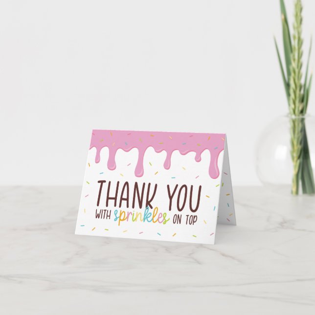 Colorful Sprinkles Donut Thank You Card (Front)