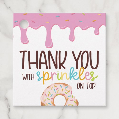 Colorful Sprinkles Donut Thank You Favor Tags