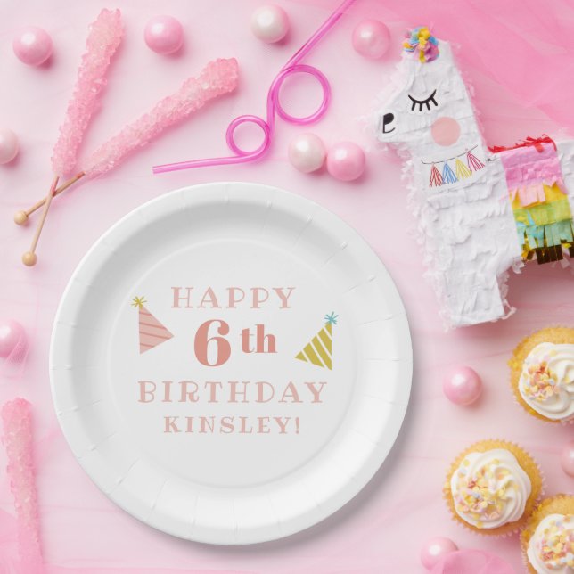 Colorful Sprinkles Modern Kids Birthday Party Paper Plates (Party)