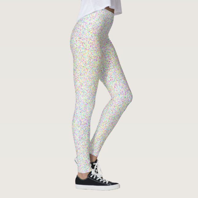 Colorful Sprinkles on White Fun Leggings (Right)