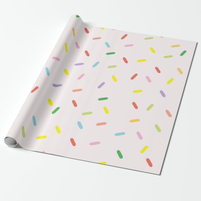 Colorful Sprinkles Wrapping Paper (Unrolled)