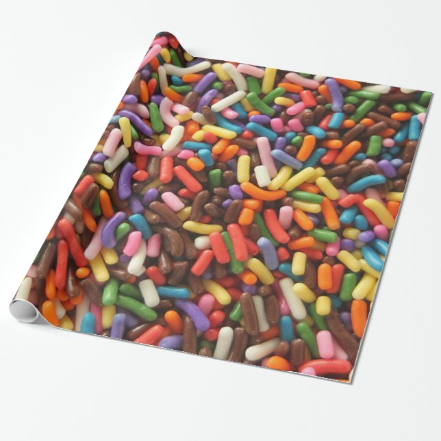 Colorful Sprinkles Wrapping Paper (Unrolled)