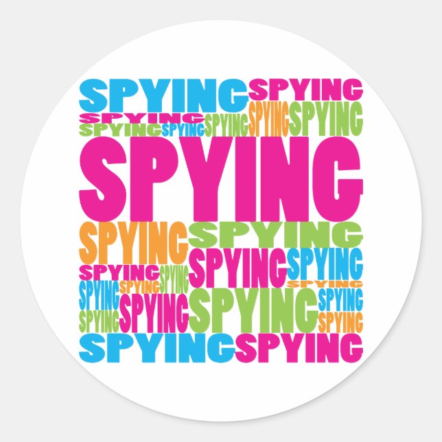 Colorful Spying Classic Round Sticker (Front)