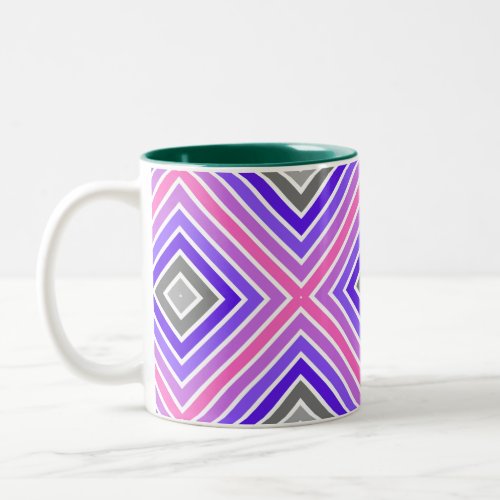 Colorful square and rectangle  geometric seamless Two_Tone coffee mug