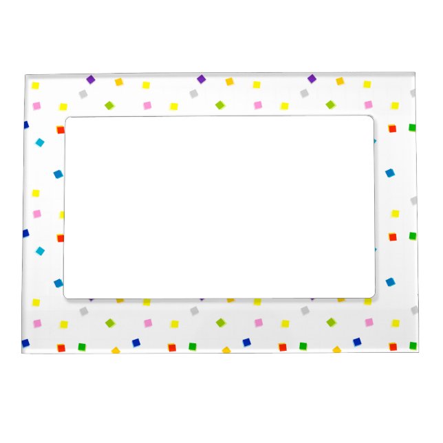 Colorful Square Confetti Magnetic Frame (Front)