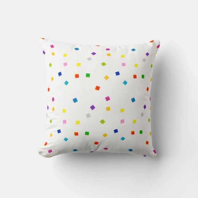 Colorful Square Confetti Pillow (Front)