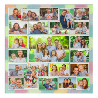 Colorful Square Family Photo Collage Acrylic Print