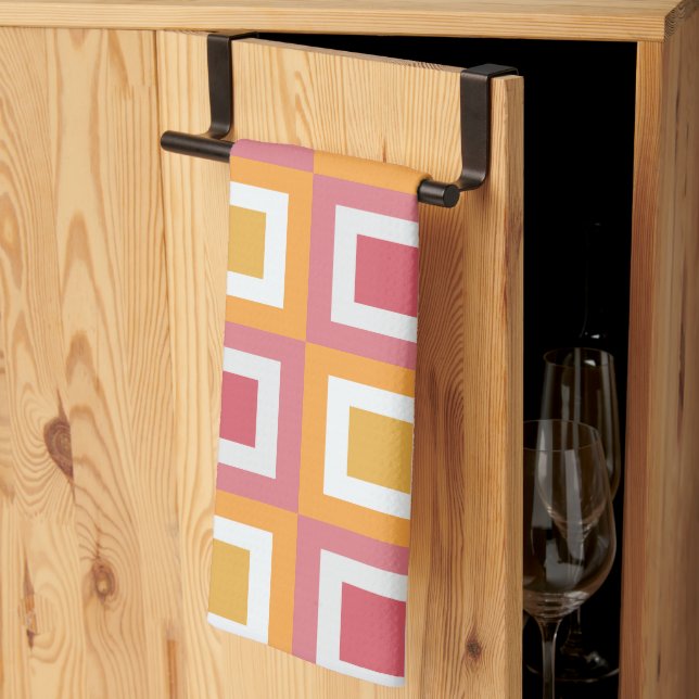 Colorful Square Geometric  Kitchen Towel (Thirds Fold)