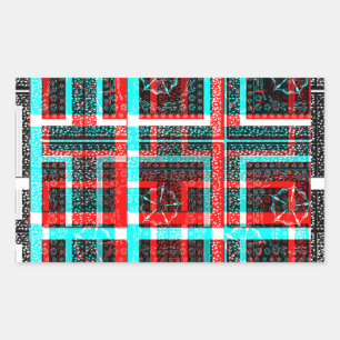 Colorful Square Maze Geometrical Checkered Pattern Rectangular Sticker