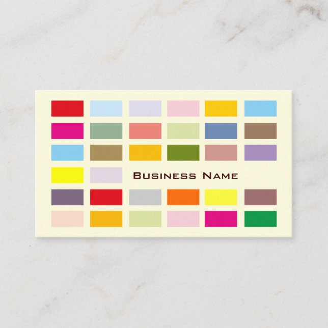 Colorful Square Pattern Business Card Template (Front)