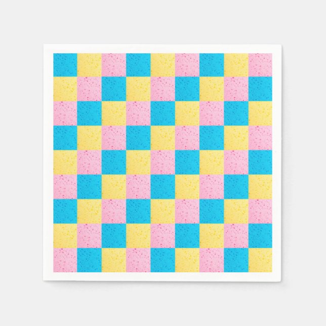 Colorful square pattern napkins (Front)