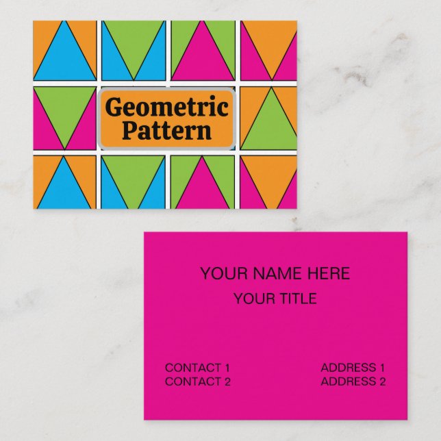 Colorful Square Triangle Geometric Business Card (Front/Back)