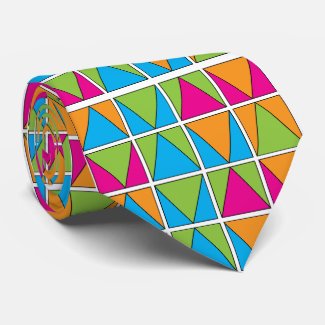 Colorful Square Triangle Geometric Neck Tie