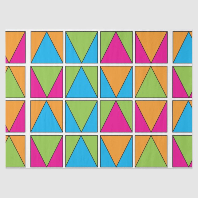 Colorful Square Triangle Geometric Tissue Paper (Front)