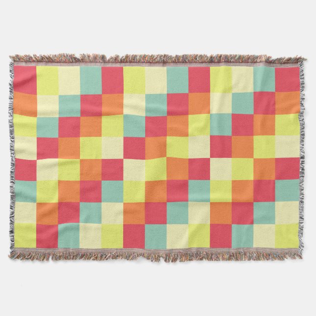 Colorful Squares 010 Throw Blanket (Front)