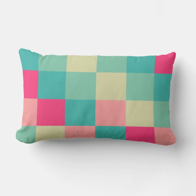 Colorful Squares 012 Lumbar Pillow (Front)