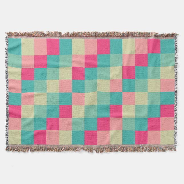Colorful Squares 013 Throw Blanket (Front)