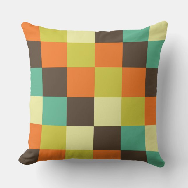 Colorful Squares 014 Throw Pillow (Front)