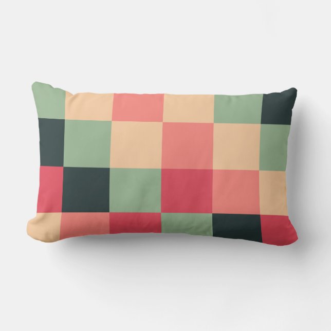 Colorful Squares 015 Lumbar Pillow (Front)