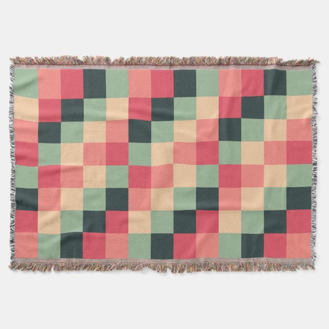 Colorful Squares 015 Throw Blanket (Front)