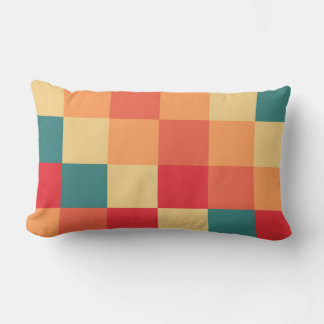 Colorful Squares 017 Lumbar Pillow